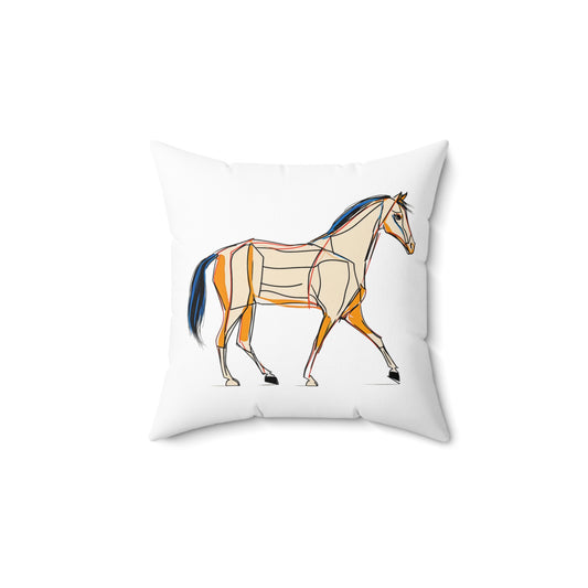 Sophisticated Horse Line Drawing Pillow Cover, Modern Equestrian Home Decor for Adults, Pony Cushion, Horse Decor, Equestrian Elegance