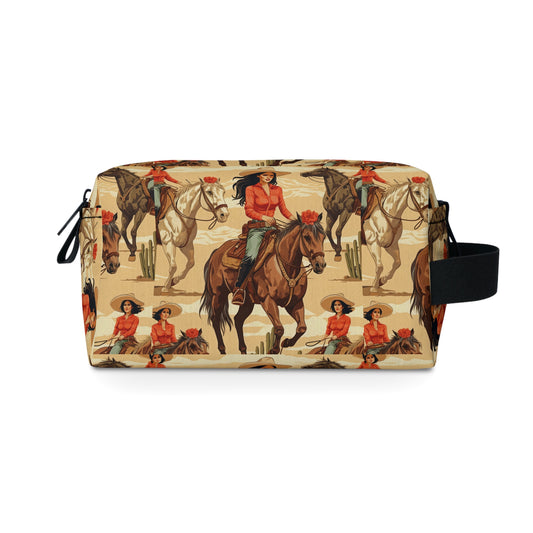 Retro Rodeo Cowgirl Toiletry Bag, Vintage Western Aesthetic, Cowgirl Party Favor, Western Beauty Bag, Wild West Cosmetic Organizer