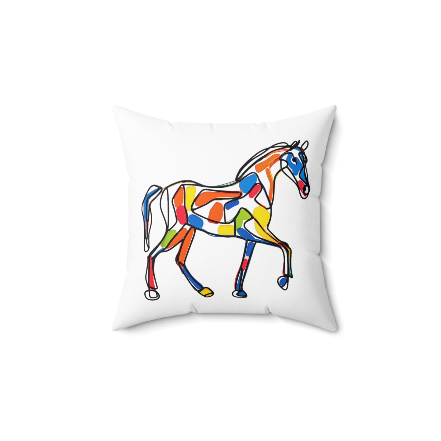 Personalized Horse Pillow Cover, Pony Pillow for Children, Kids Custom Horse Pillow, Line Pony Chic Cushion, Abstract Line Art