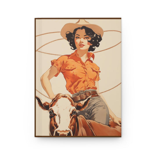 Pony Vintage Cowgirl Hardcover Journal Matte, Rodeo Journal, Country Girl Journal, Western Style, Horse Lover, Gift for Wife