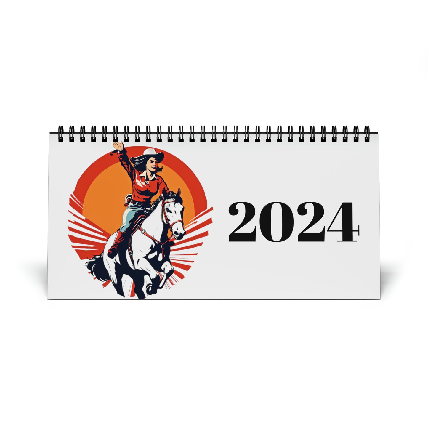 Prize Pony Rodeo Theme Desktop Calendar (2024 grid)