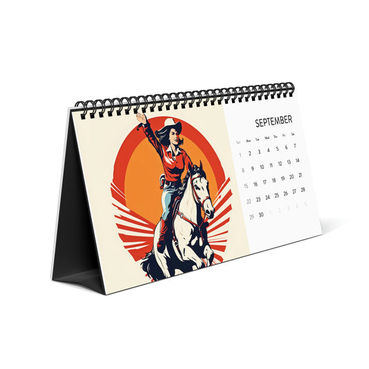 Prize Pony Rodeo Theme Desktop Calendar (2024 grid)