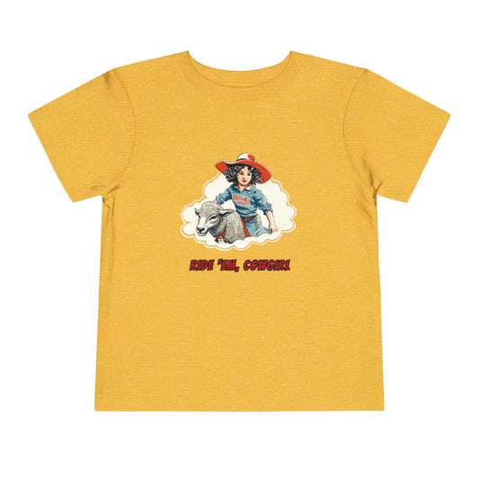 Cowgirl Mutton' Bustin Toddler Tee, Ride' Em Cowgirl Toddler Shirt, Vintage Rodeo T-shirt for Kids, Gift for Little Cowgirl, Western Shirt