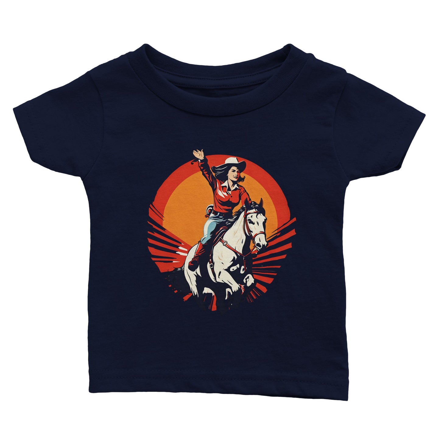 Baby Rodeo T-shirt Daring Delores Trick Rider Baby Tee